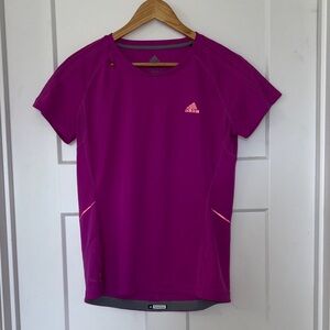 adidas Women's Magenta Performance Tee with Coral Logo